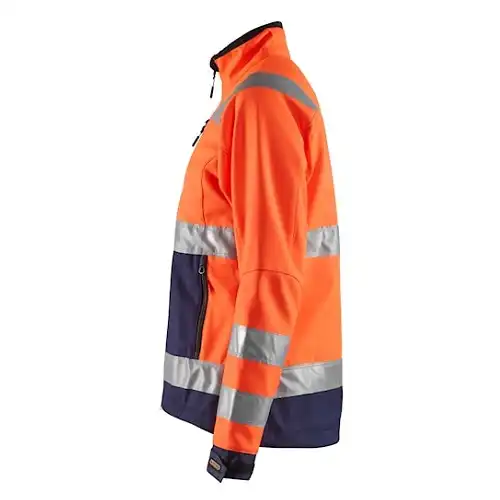 Damen Warnschutz Softshelljacke "4902" in orange/marine, 3XL - Thumbnail 3