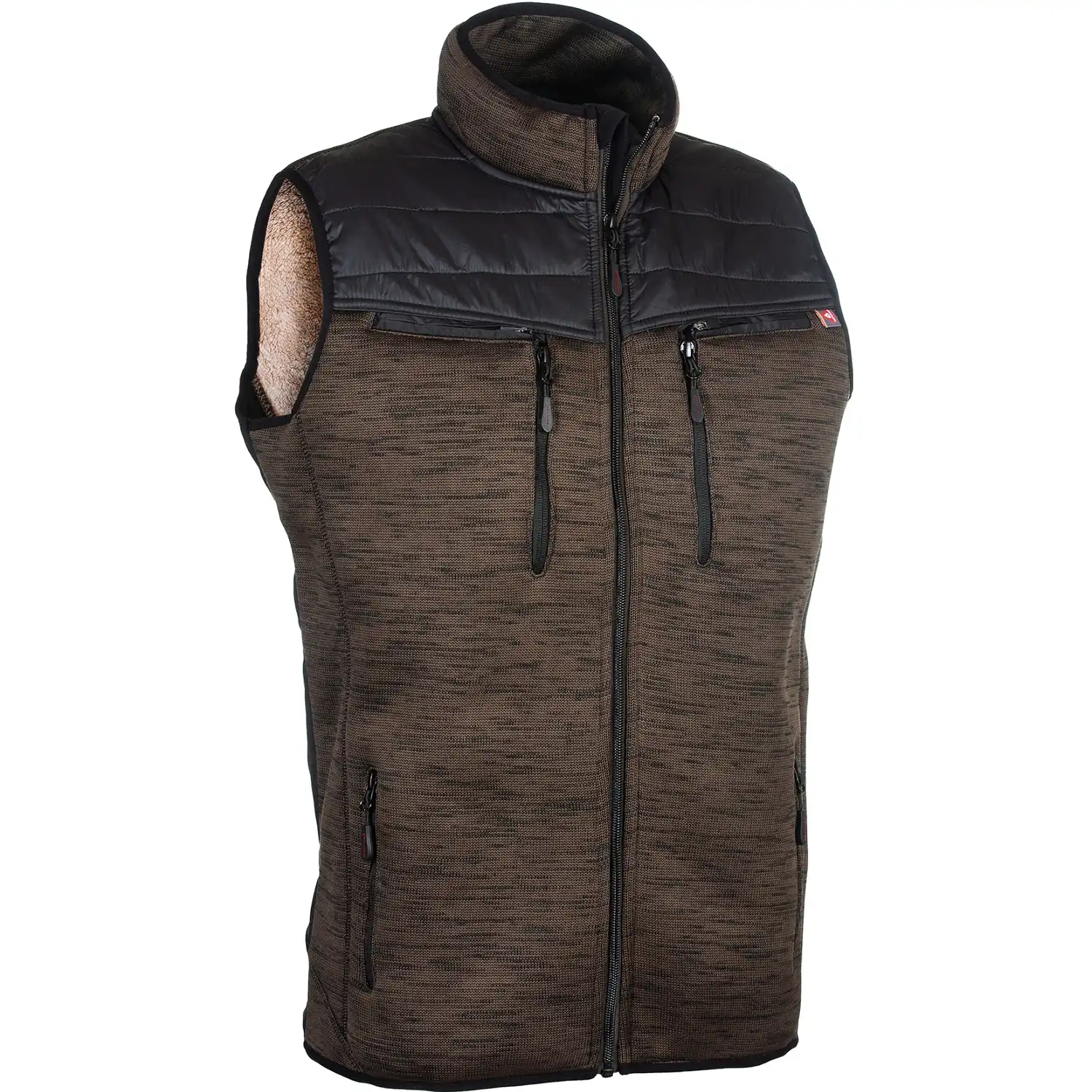 Strickweste "INUIT TEDDY" in green-melange, L - Thumbnail 1