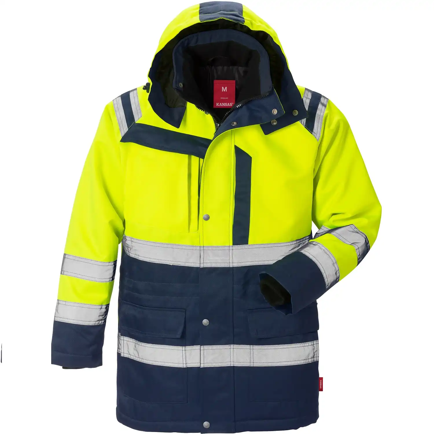 Warnschutz Winterparka "4042 PP" in gelb/marine, XL - Thumbnail 1