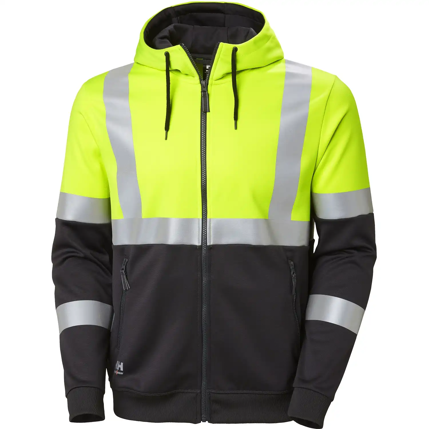 Warnschutz Kapuzen-Sweatjacke "ADDVIS" UV-Schutz in gelb/schwarz, M - Thumbnail 1
