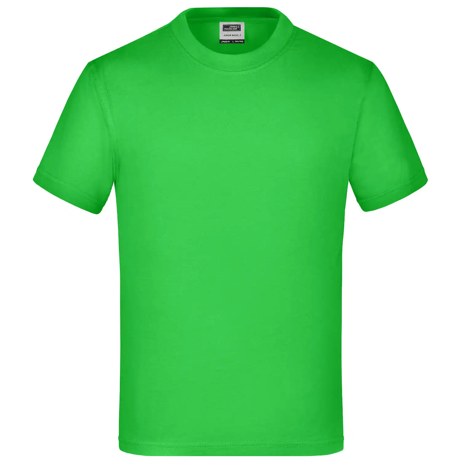 Kinder T-Shirt Basic-T "JN019" in lime-green, M - Thumbnail 1