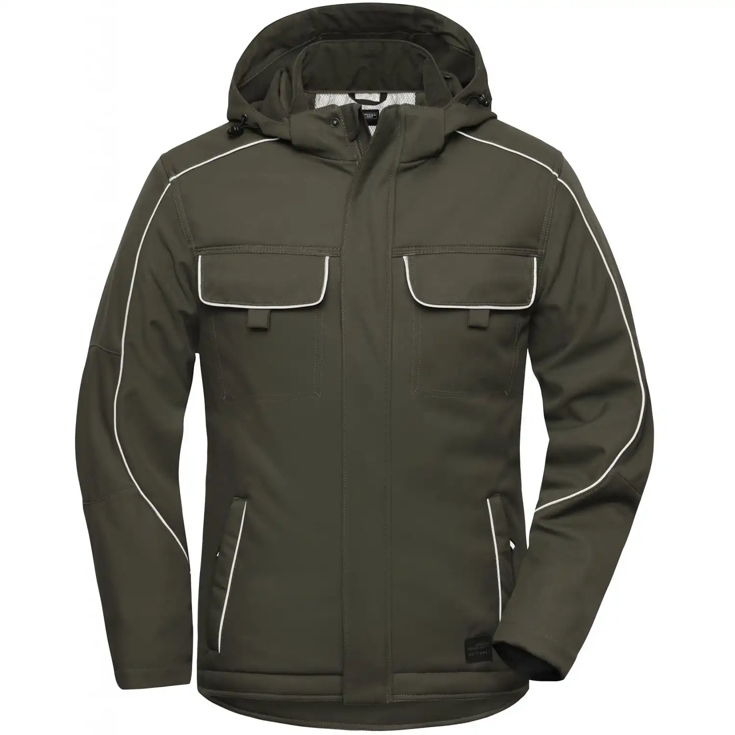 Softshelljacke mit Futter "JN886" in olive, 3XL - Bild 1