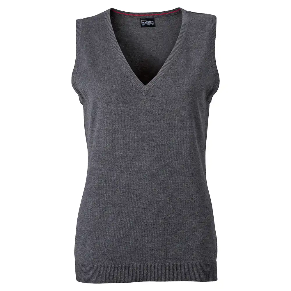 Damen V-Neck Pullunder "JN656" in anthracite-melange, XL - Bild 1