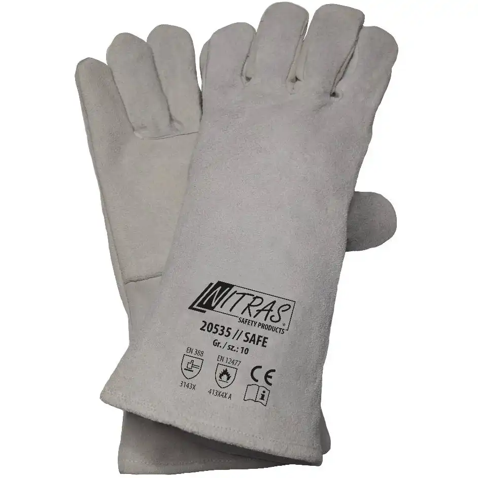 Schweißerhandschuhe Spaltleder grau "SAFE" in 10 (XL) - Bild 1