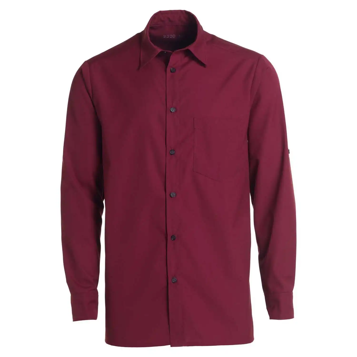 Hemd langarm "2520" in bordeaux, L - Thumbnail 1