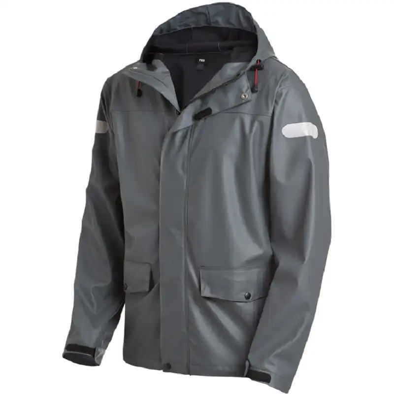 PU Stretch-Regenjacke "RAINER" in anthrazit, XXL - Thumbnail 1