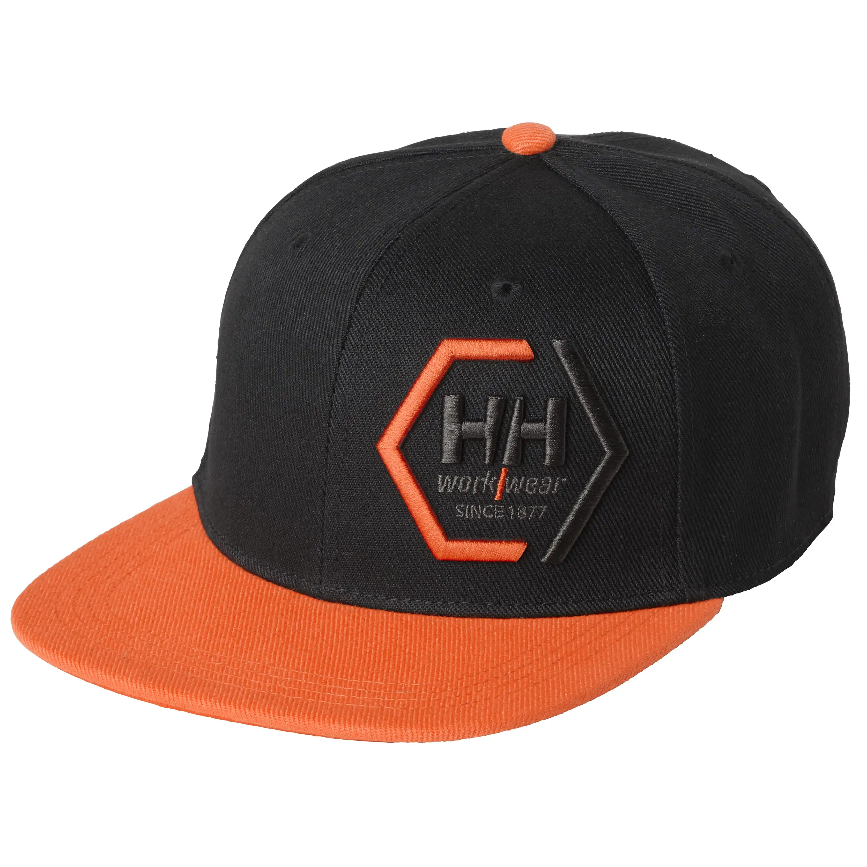 Flatbrim-Kappe "KENSINGTON" in schwarz/orange - Thumbnail 1