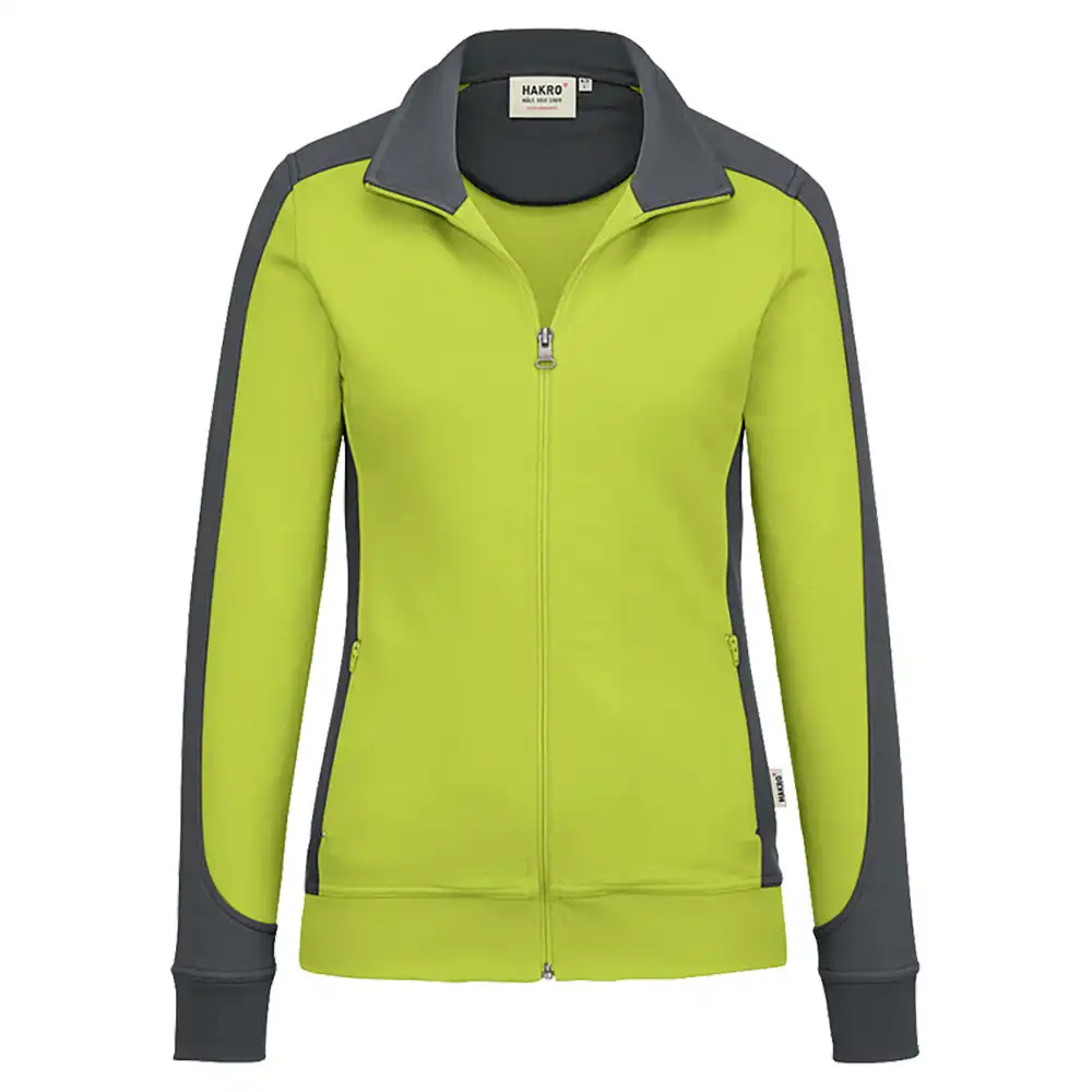 Damen Sweatjacke "CONTRAST PERFORMANCE" 277 in kiwi, L - Thumbnail 1