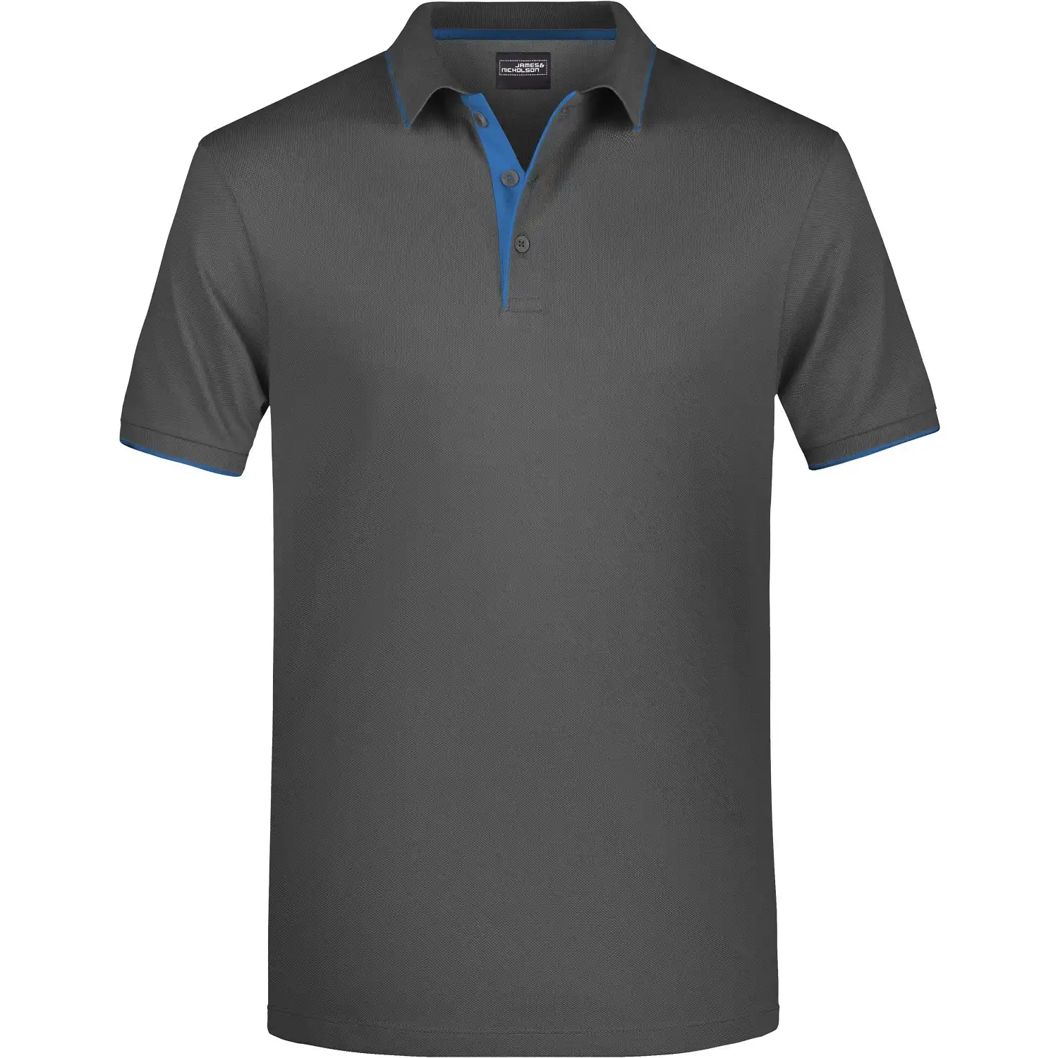 Polo-Shirt Stripe "JN728" in graphite/aqua, 3XL - Bild 1