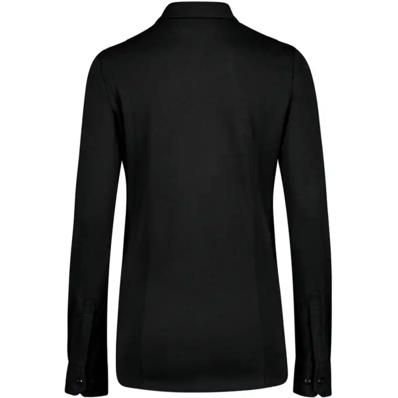 Bluse "COTTON TEC" 136 langarm in schwarz, L - Thumbnail 2