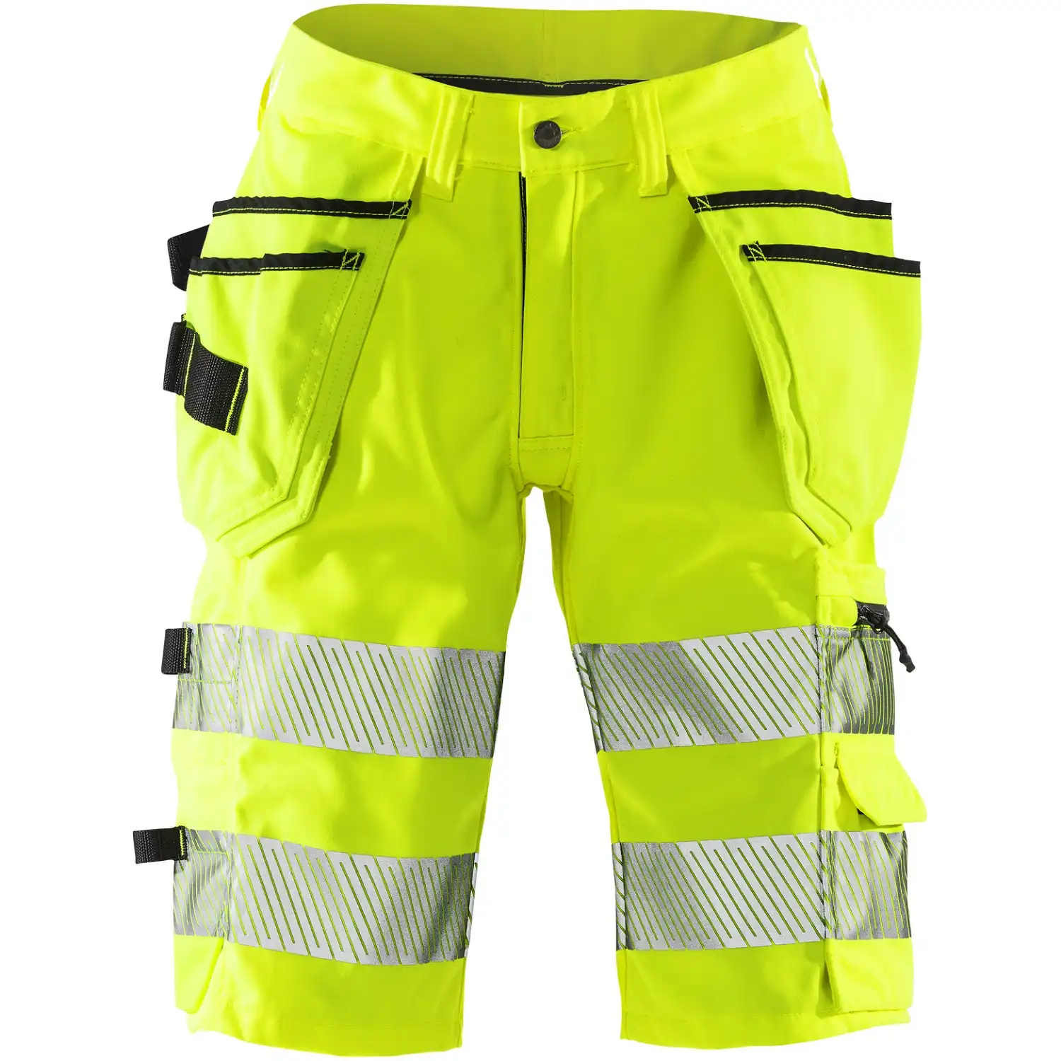 Damen Stretch Warnschutz Handwerkershorts "2529 PLU" gelb in 38 - Thumbnail 1