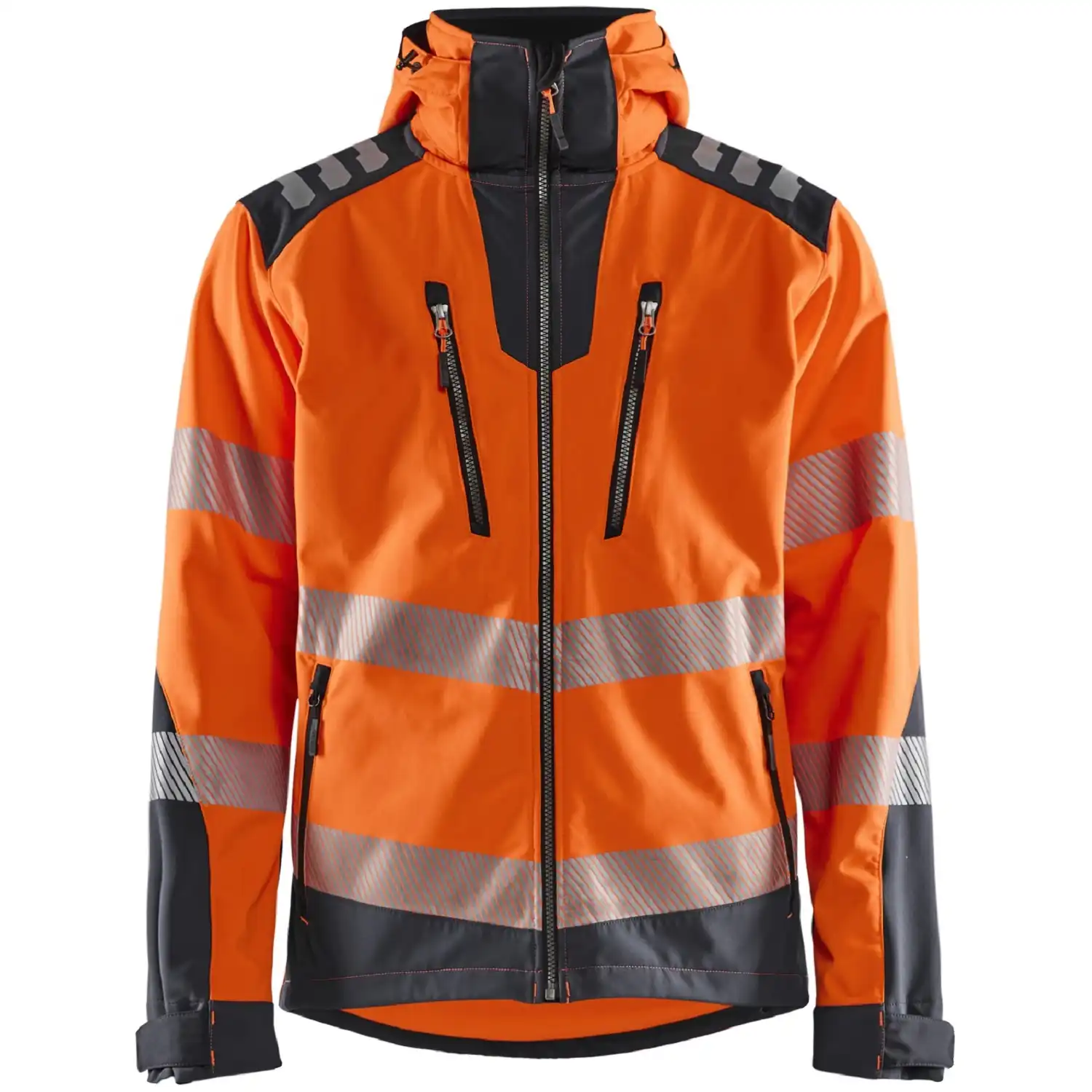 Warnschutz Softshelljacke "4491" in orange/grau, M - Thumbnail 1