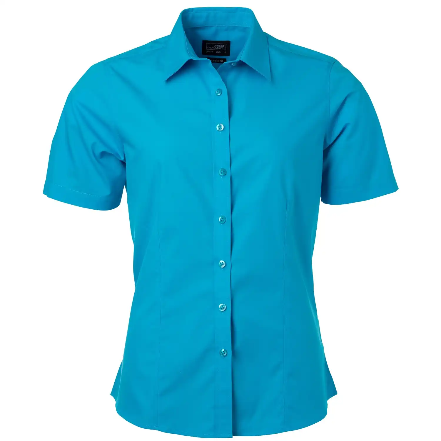 Damen Kurzarm Bluse "JN679" in turquoise, 3XL - Thumbnail 1