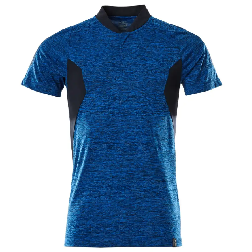Polo-Shirt mit COOLMAX® Pro "ACCELERATE" in azurblau/schwarzblau, L - Bild 1