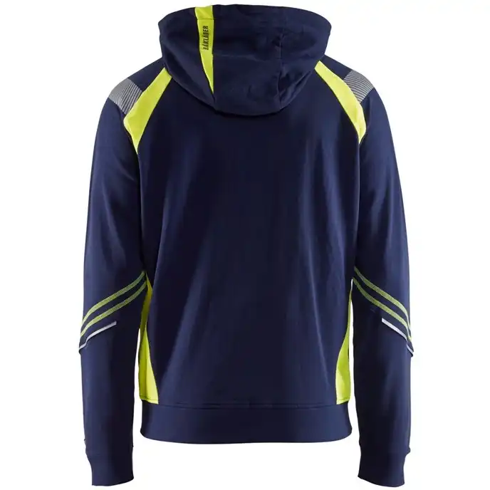 Kapuzen-Sweatjacke "3433" in marine/gelb, 3XL - Thumbnail 2