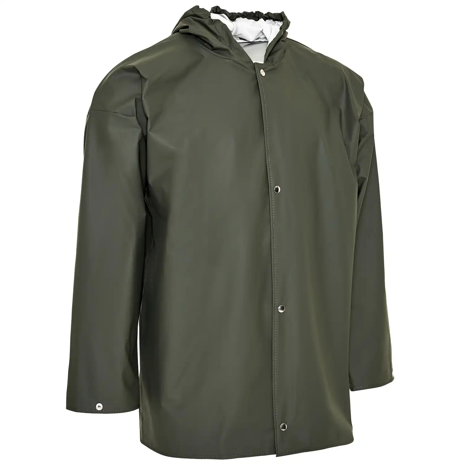 PU Regenjacke "079800" Pro mit Druckknopf in olive, L - Bild 1