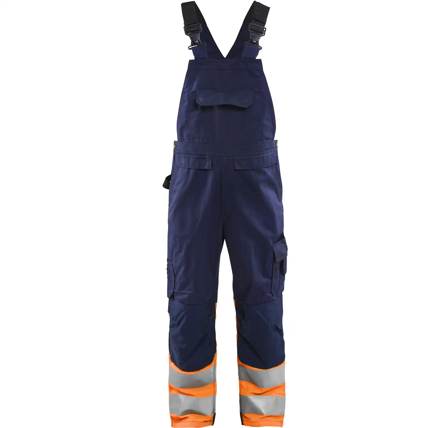 Warnschutz Latzhose "2662" in marine/orange, D116 - Thumbnail 1