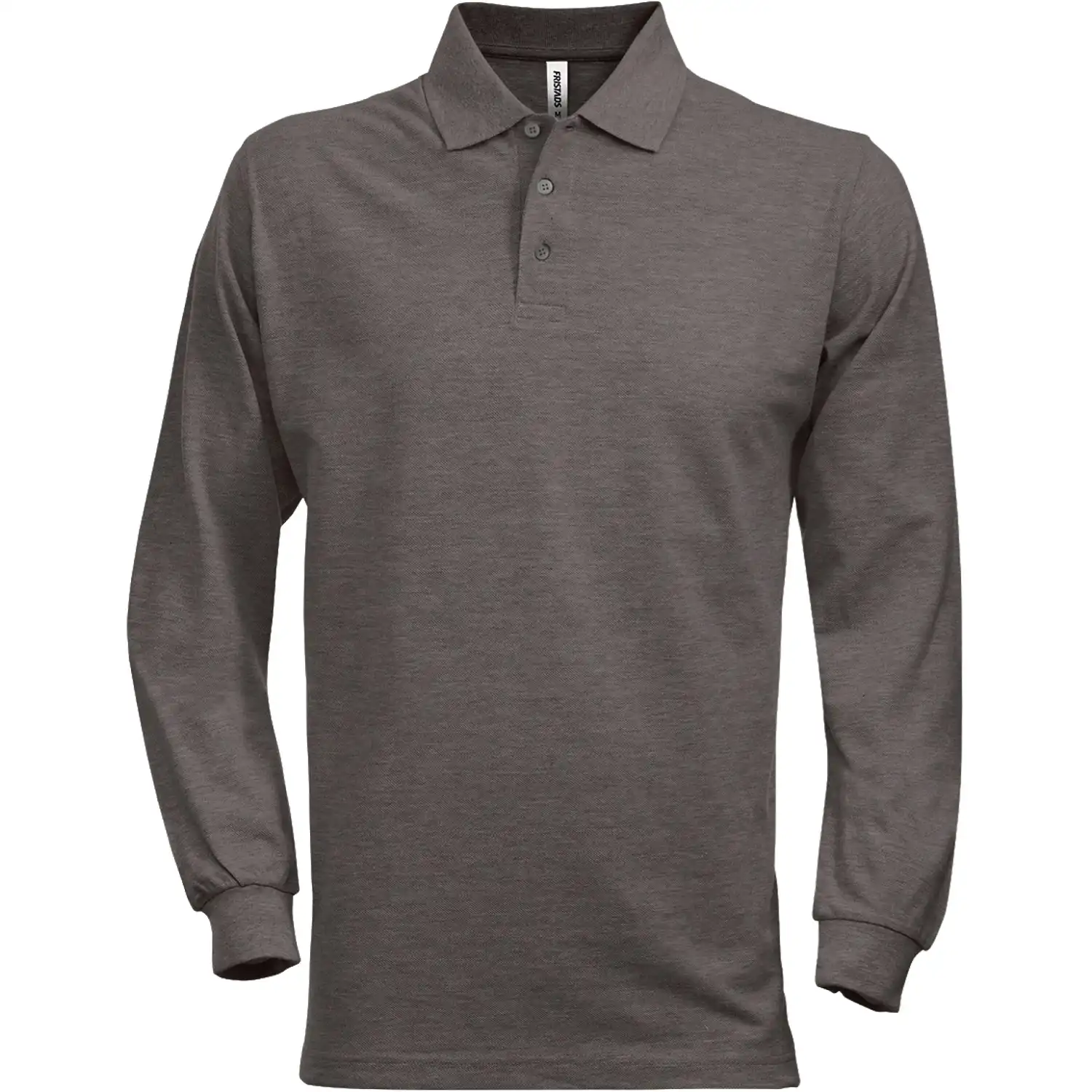 Langarm Polo-Shirt "1722 PIQ" in dunkelgrau, XS - Bild 1