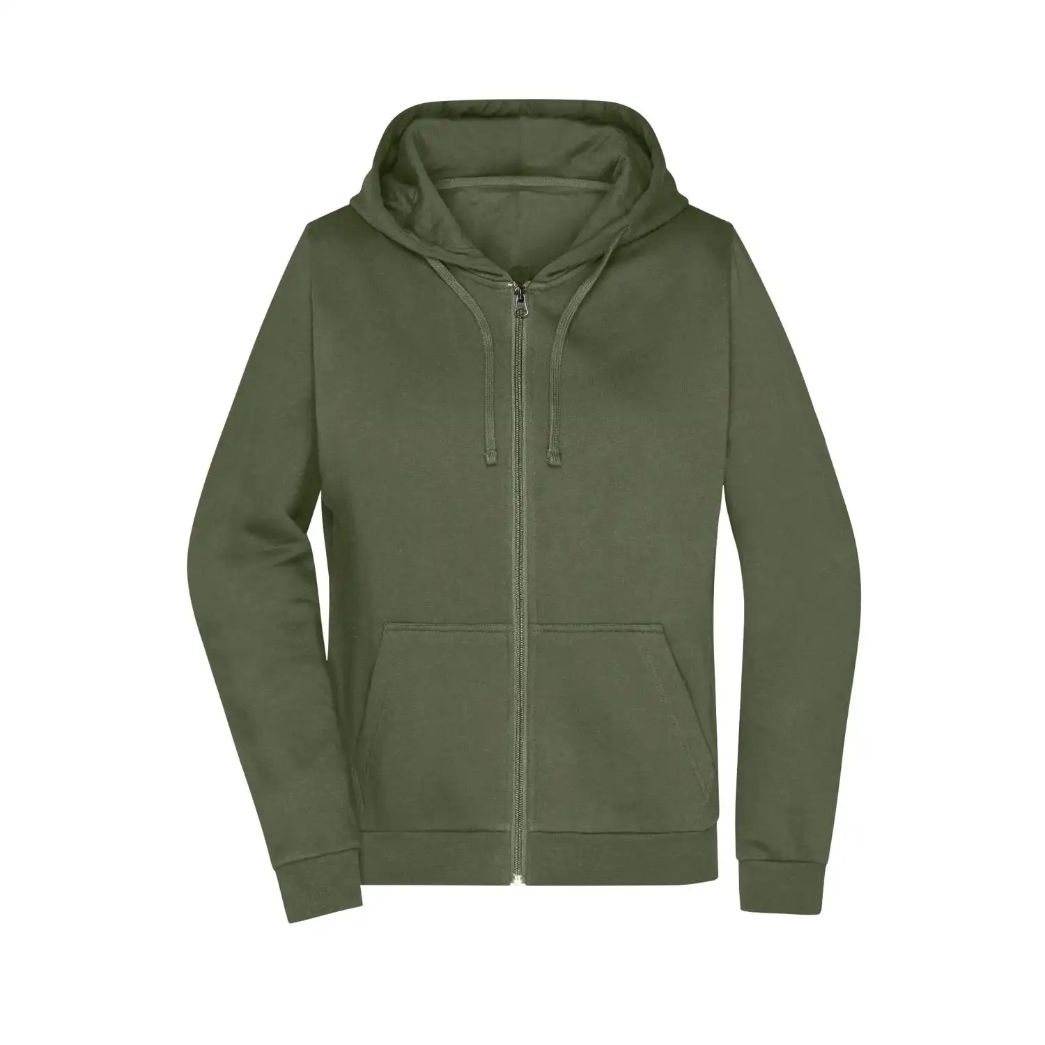 Ladies' Promo Zip Hoody in olive, L - Thumbnail 1