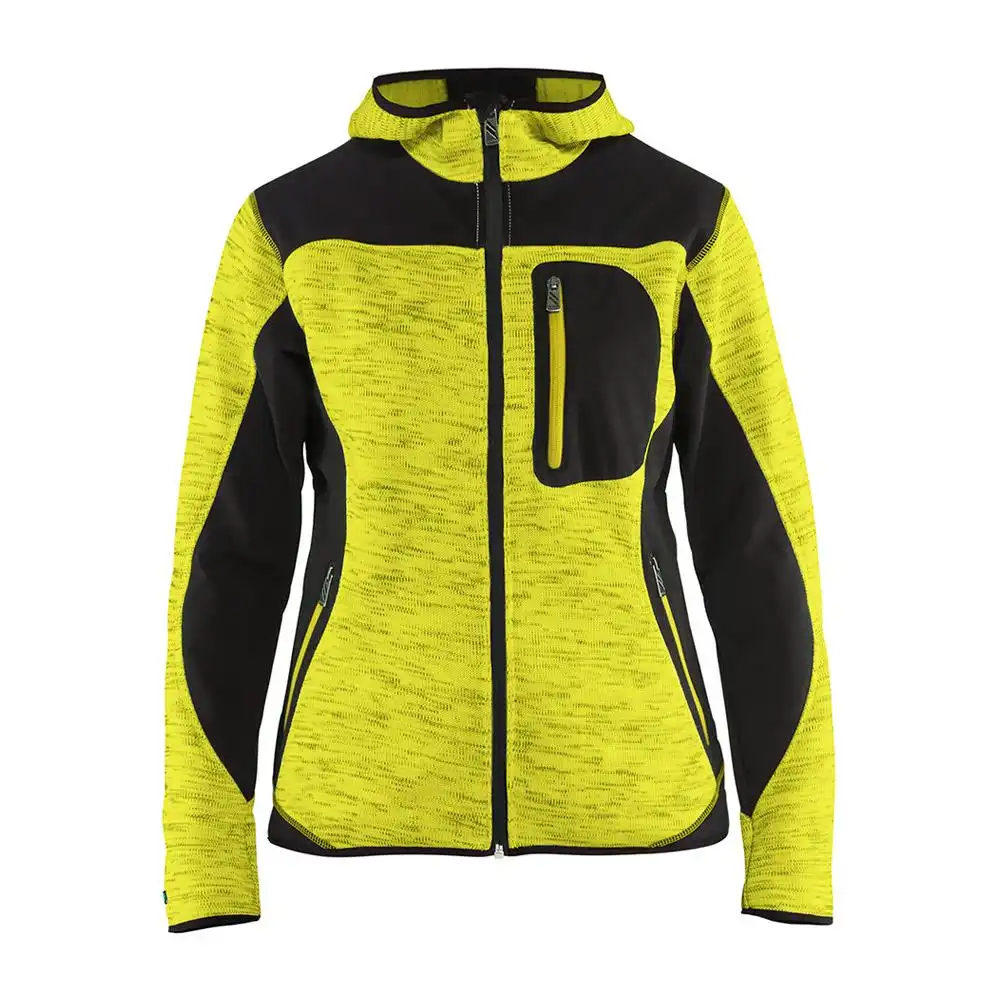 Damen Strickjacke "4931" mit Softshell in gelb/schwarz, 3XL - Thumbnail 1