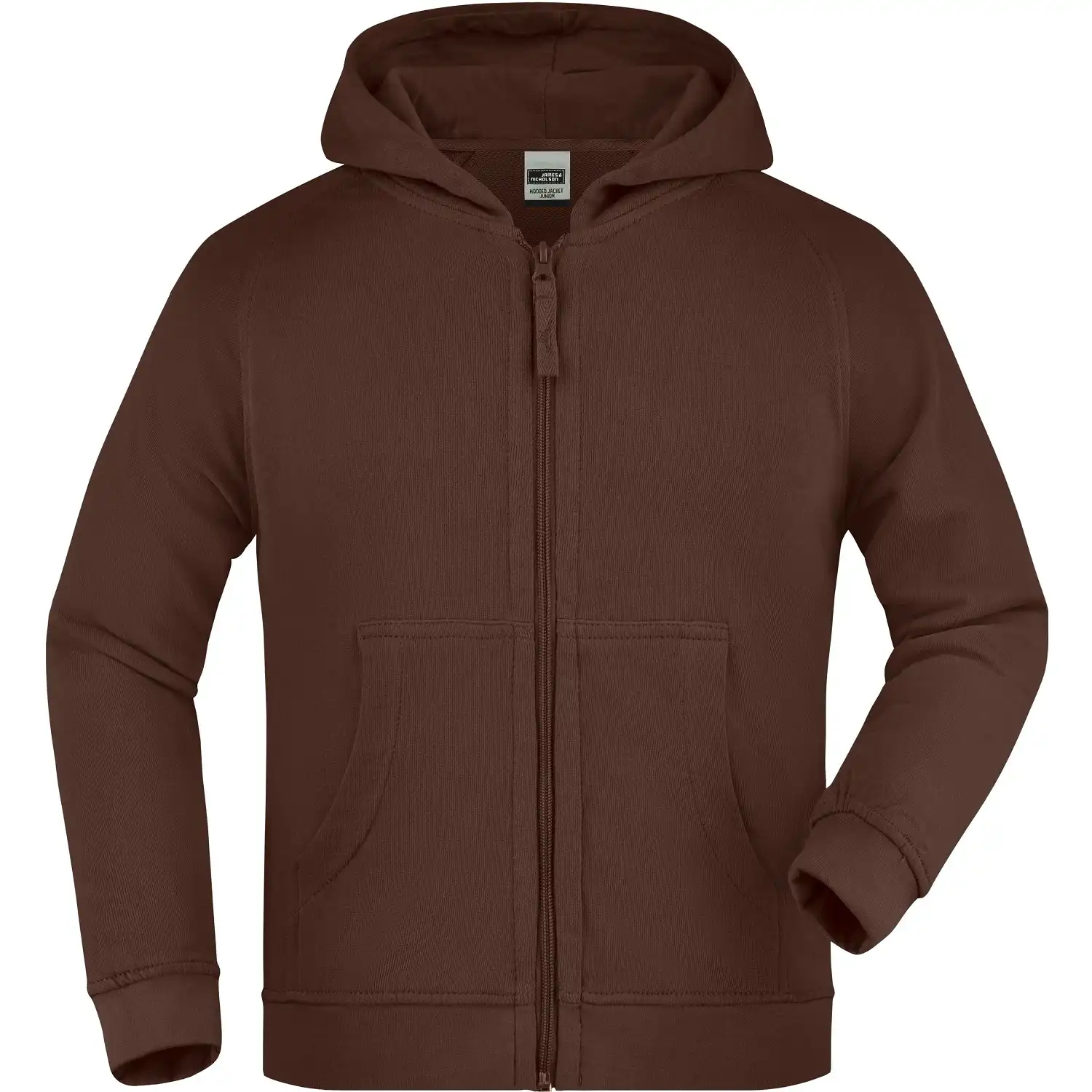 Kinder Kapuzen-Sweatjacke "JN059K" in braun, L - Thumbnail 1