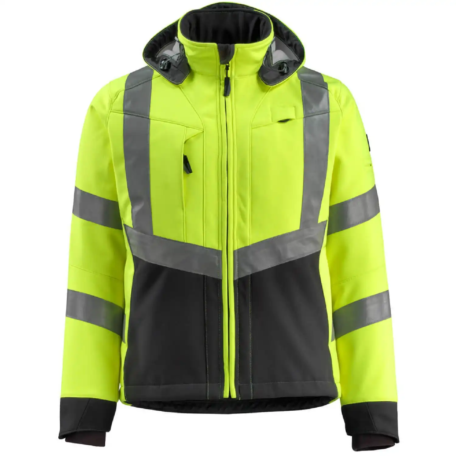 Warnschutz Softshelljacke "BLACKPOOL" Safe Supreme zweifarbig in warngelb/anthrazit, XXL - Bild 1