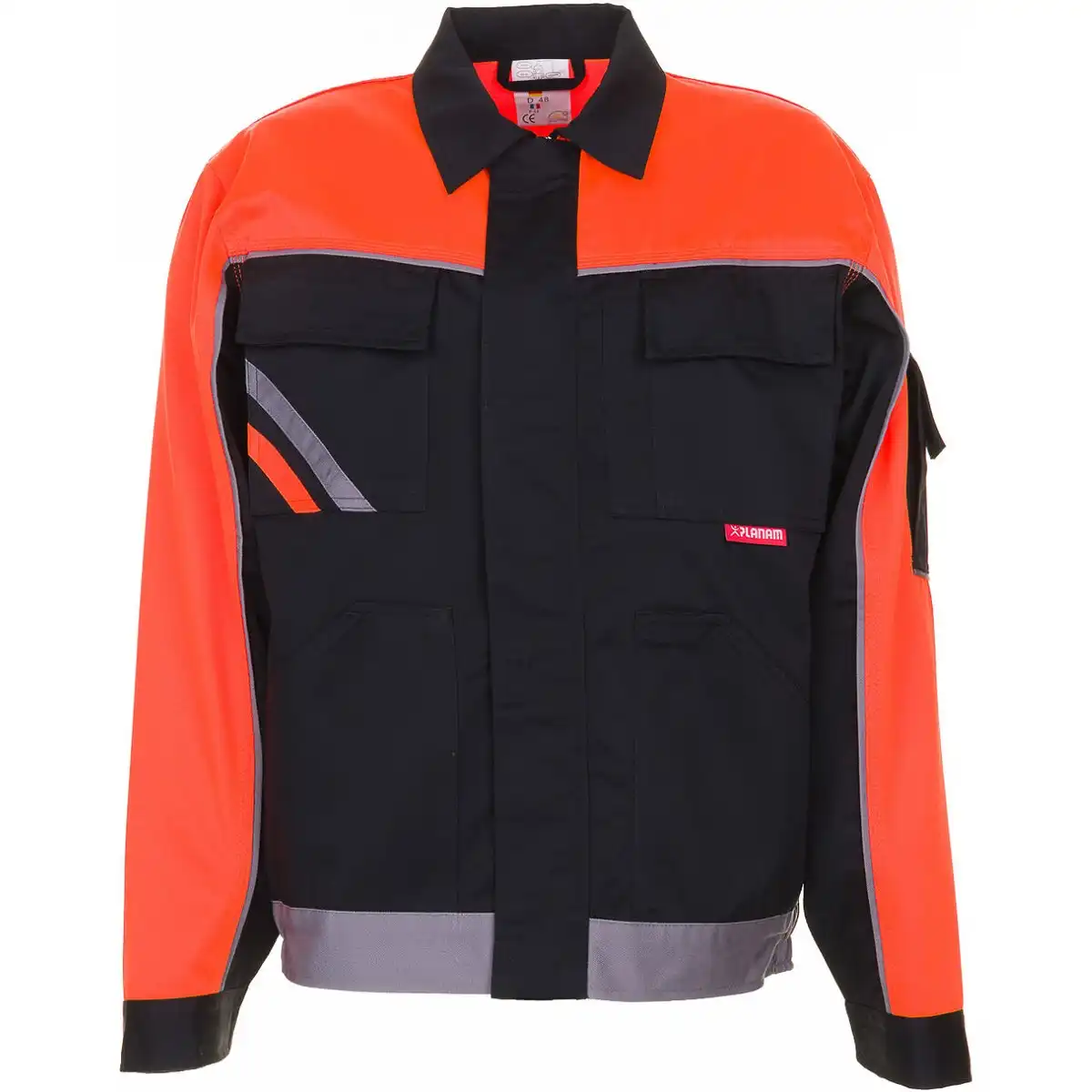 Bundjacke "VISLINE V1" in schwarz/orange/zink, 42 - Bild 1