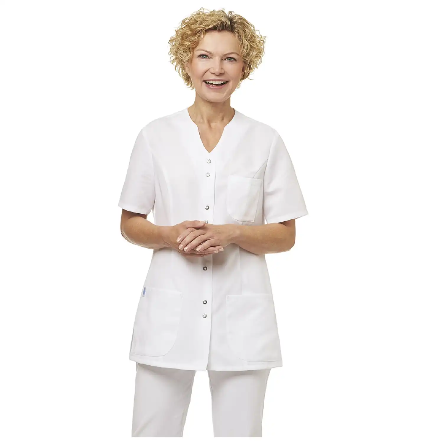 Hosenkasack 1/2 Arm "08/2738" in 48, Weiß - Thumbnail 1