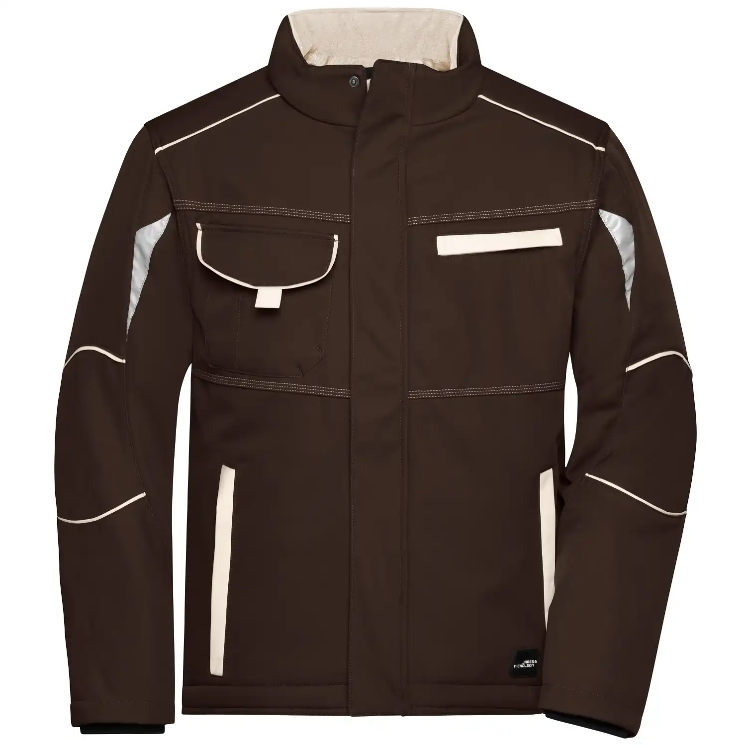 Funktions-Softshelljacke "JN853" in brown/stone, XS - Bild 1