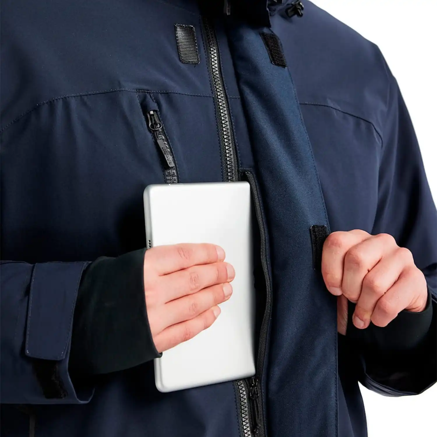 Stretch Winterjacke "4484" in Dunkelmarine/Schwarz, L - Thumbnail 5