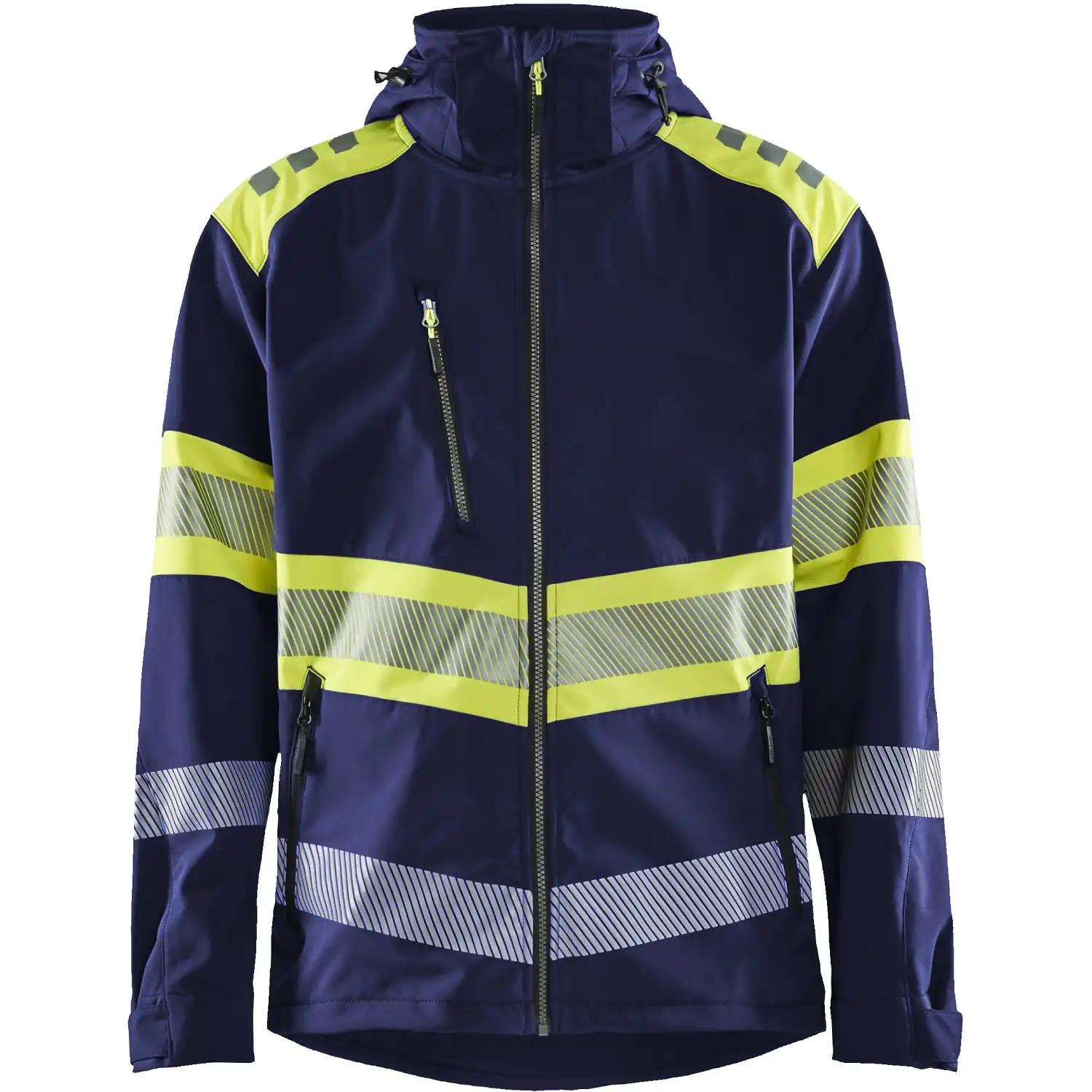 Warnschutz Softshelljacke "4494" in marine/gelb, 3XL - Thumbnail 1
