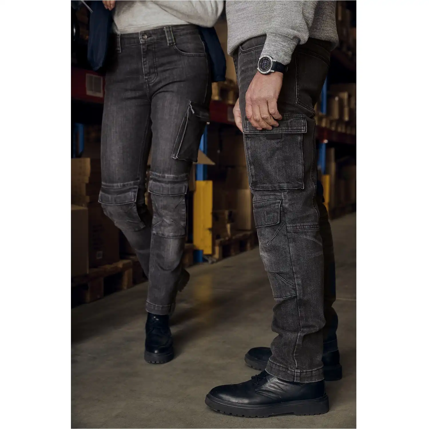 Damen Stretch Jeans "LARA" X35 black/grey in W27L30 - Thumbnail 7