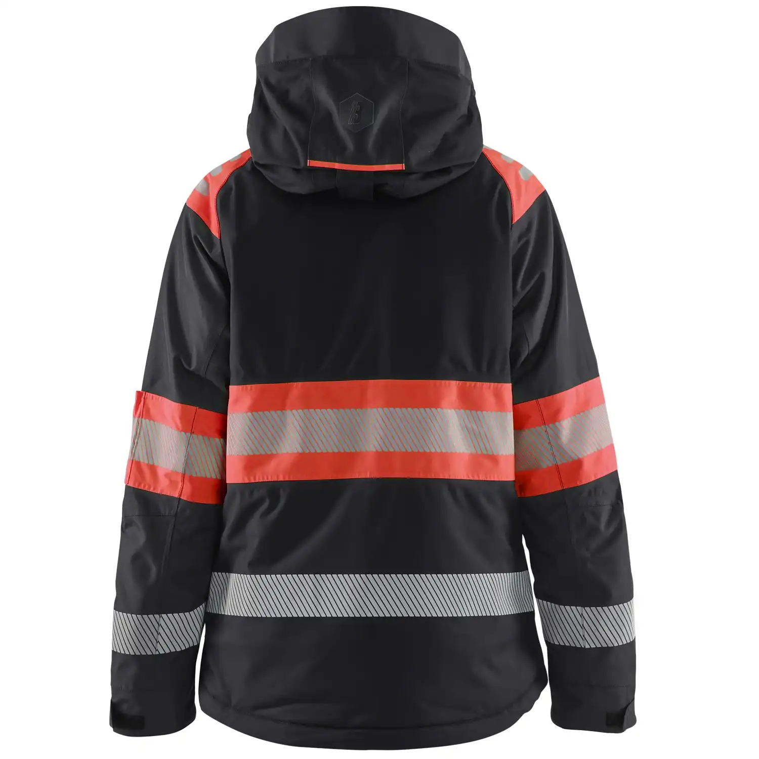 Damen Warnschutz Winterjacke Kl. 1 "4470" in schwarz/rot, XS - Thumbnail 2