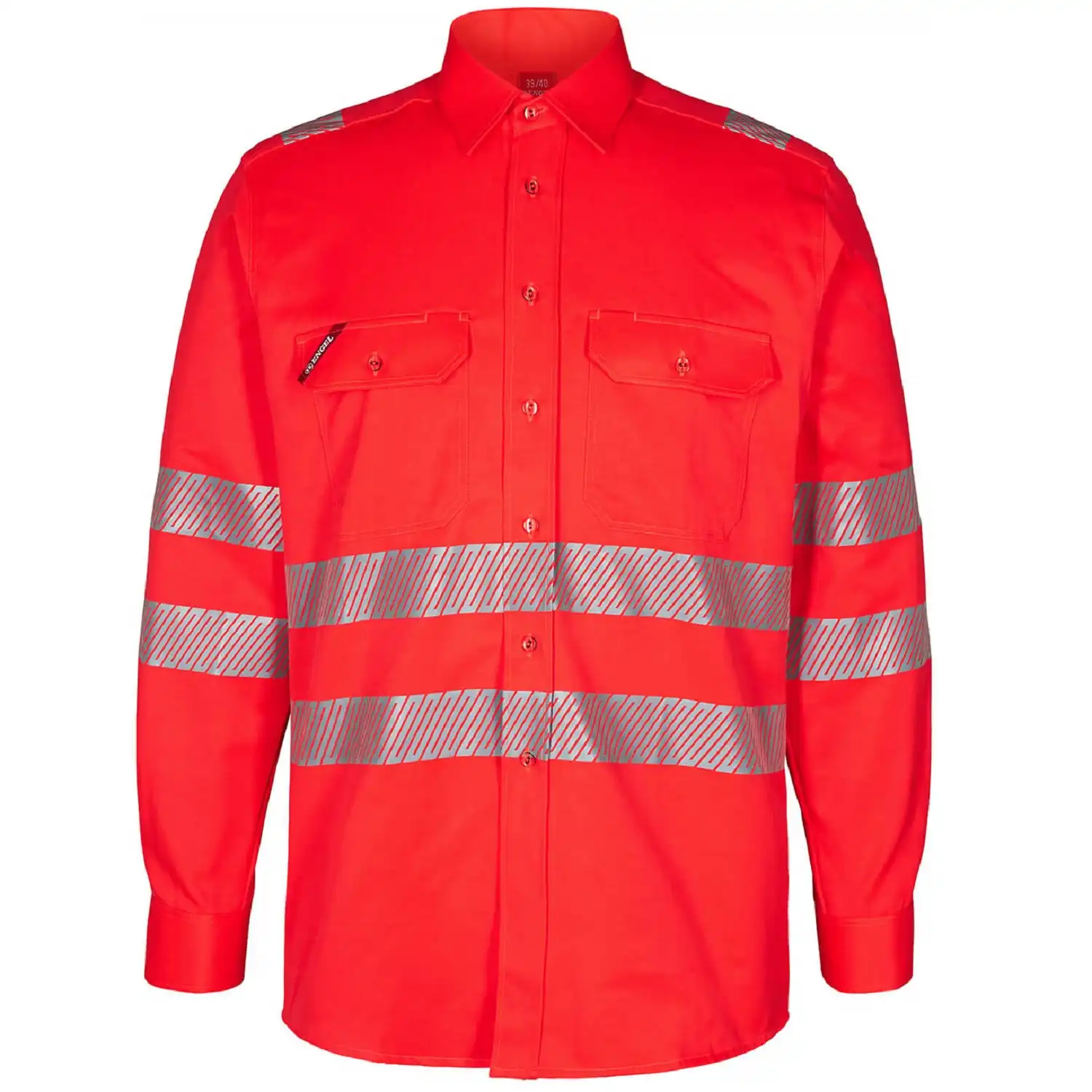 Warnschutzhemd langarm "7011-194" Safety Kl. 3 in 39/40, Rot - Thumbnail 1