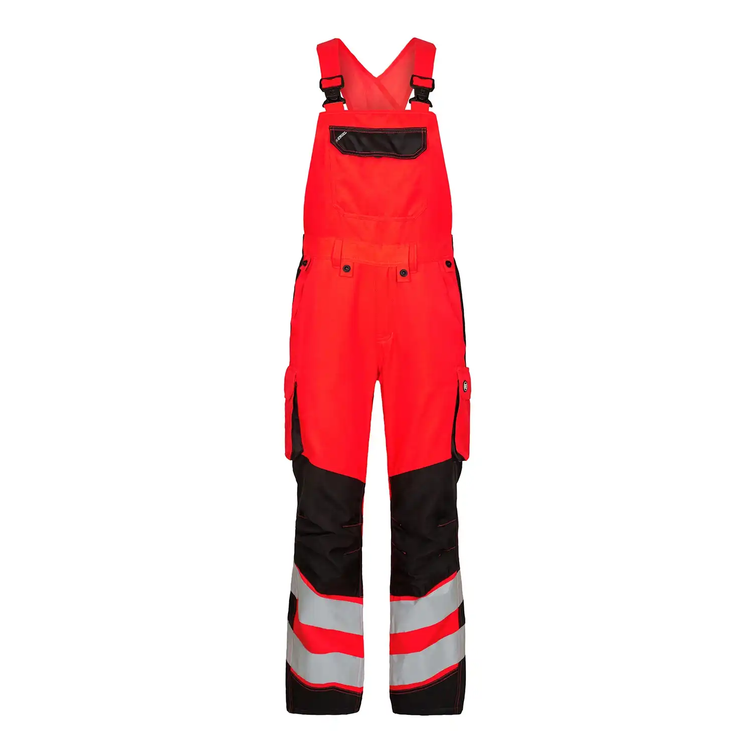 Damen Warnschutz Latzhose "3543-319" Safety Kl. 2 in rot/schwarz, 44 - Thumbnail 1