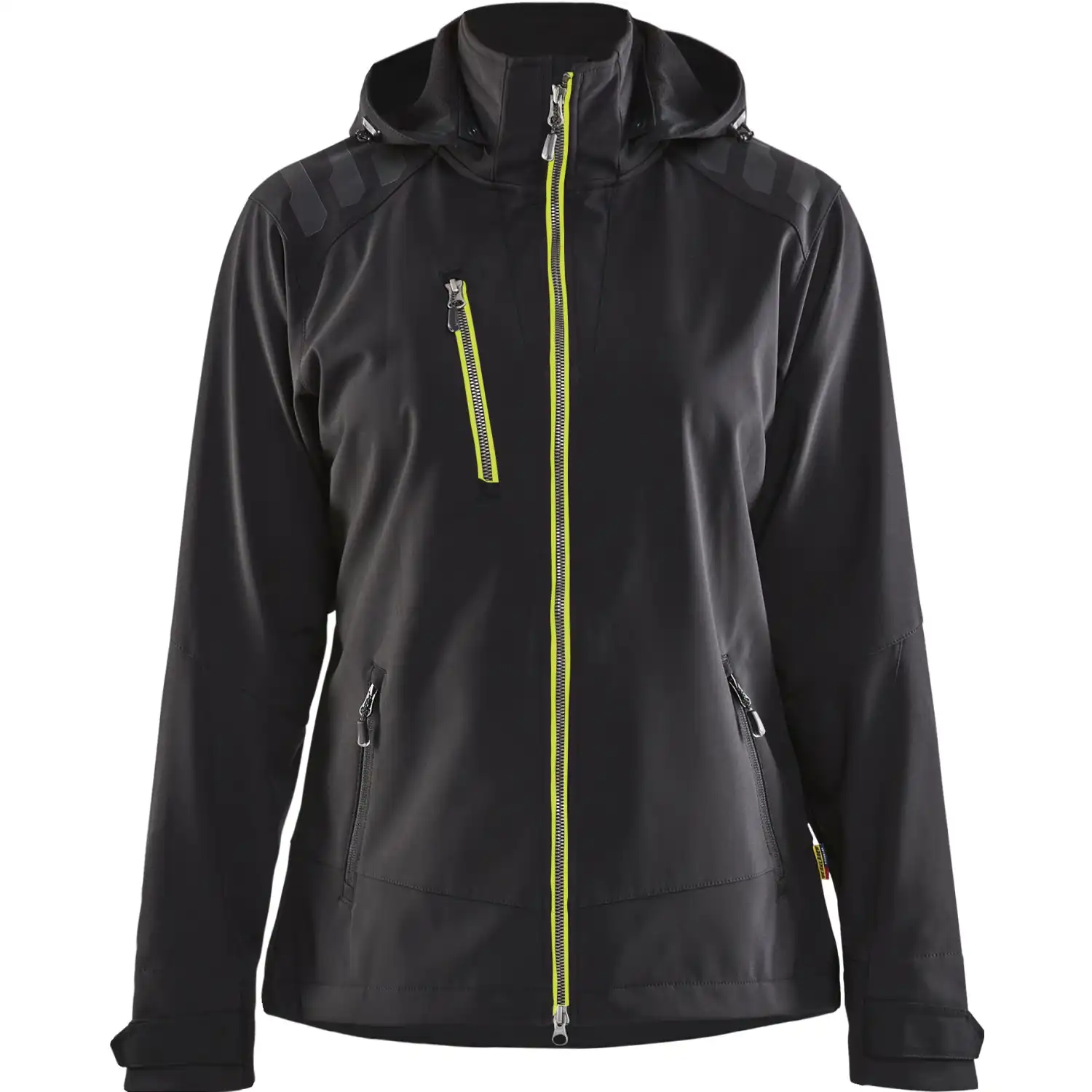 Damen Softshelljacke "4719" in schwarz/gelb, 3XL - Thumbnail 1