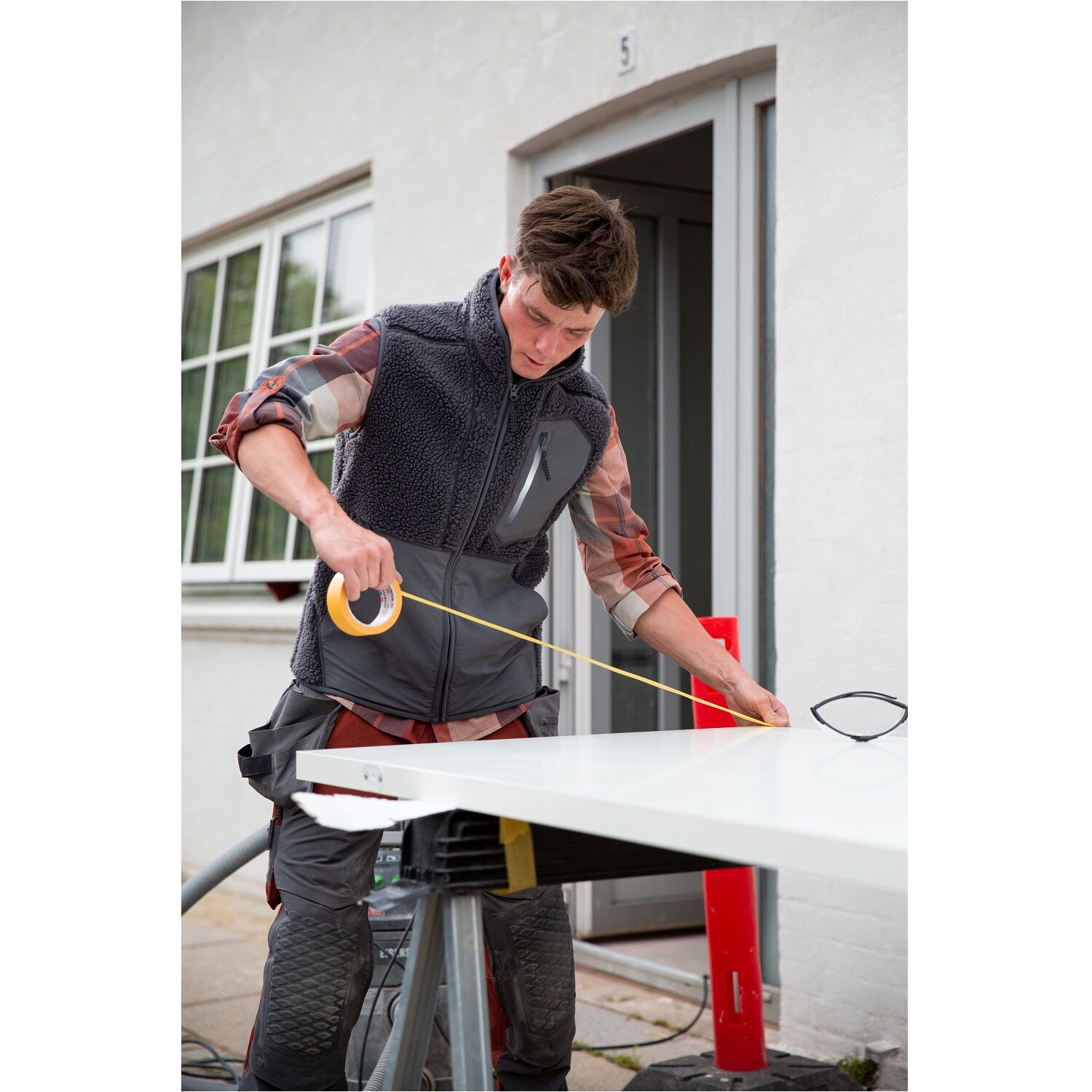 Faserpelzweste "22465-682" Customized in bordeaux, XXL - Thumbnail 2