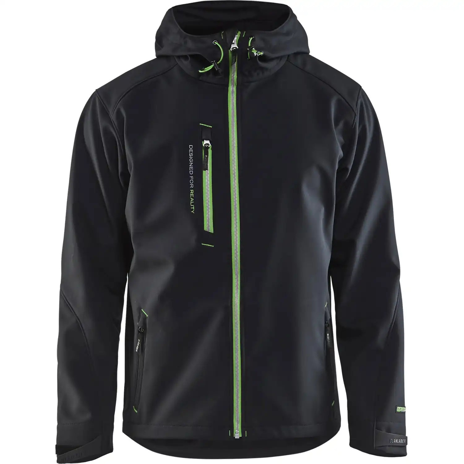 Softshelljacke "4949" in schwarz/grün, L - Thumbnail 1