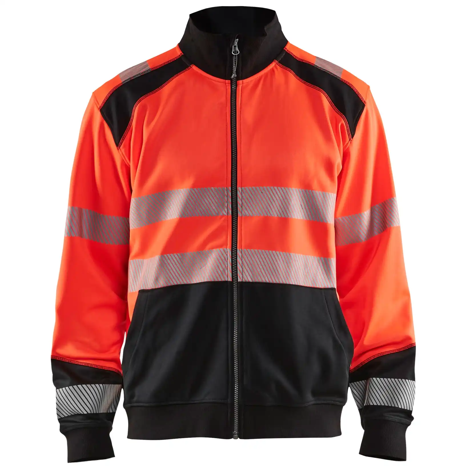 Warnschutz Sweatjacke "3558" in rot/schwarz, 3XL - Thumbnail 1