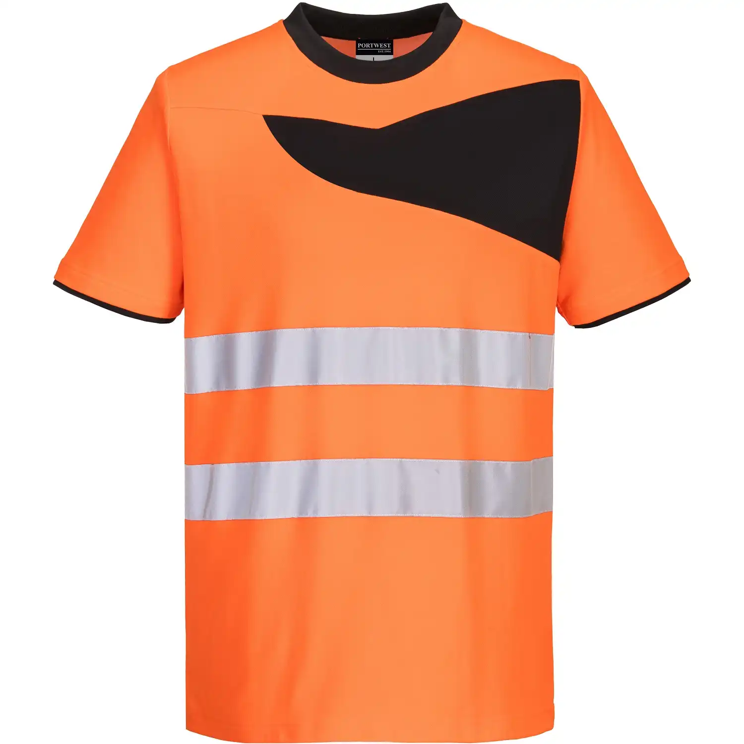 Warnschutz T-Shirt "PW213" PW2 in orange/schwarz, L - Thumbnail 1