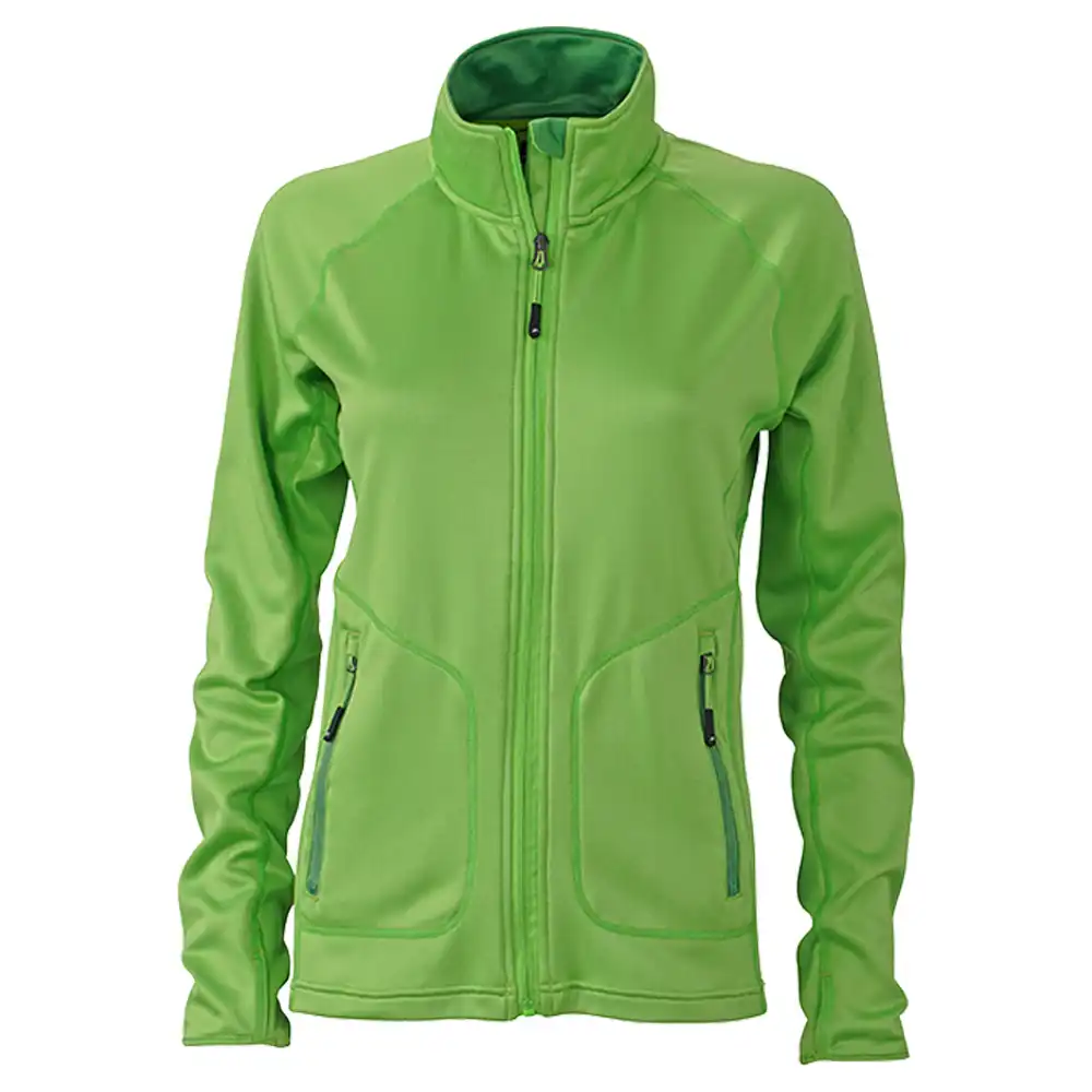 Damen Stretchfleece-Jacke "JN763" in grün, L - Bild 1