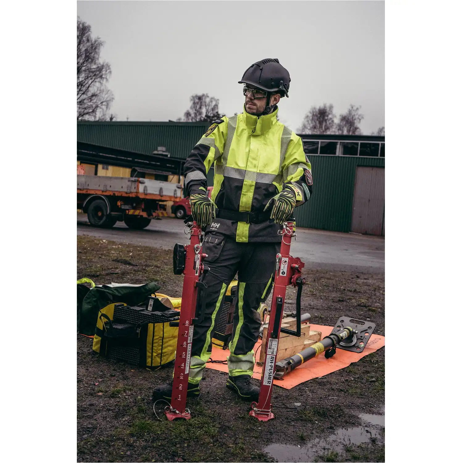 Warnschutz Bundhose "ICU" in gelb/schwarz, C44 - Thumbnail 3