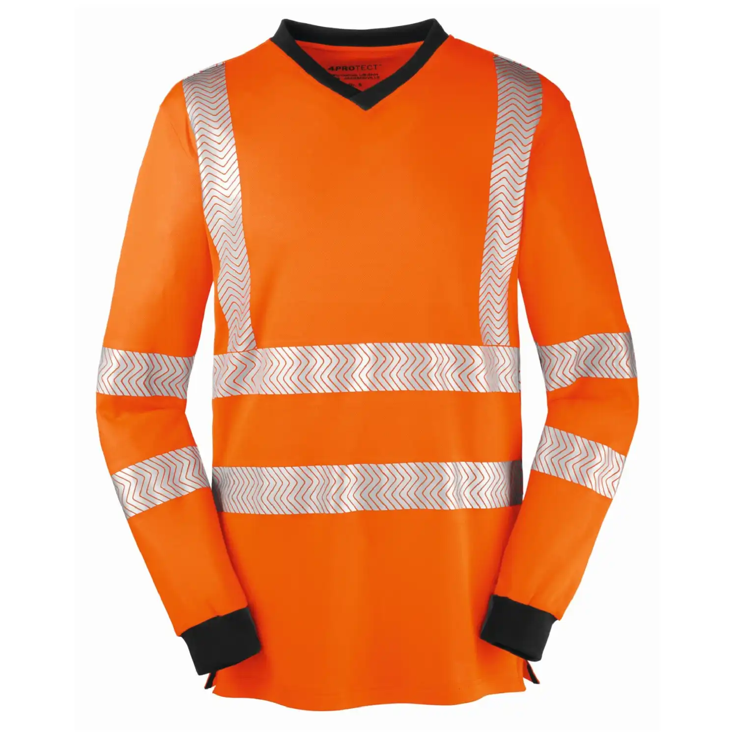 Warnschutz Langarmshirt "JACKSONVILLE" UV-Schutz in orange/grau, L - Thumbnail 1
