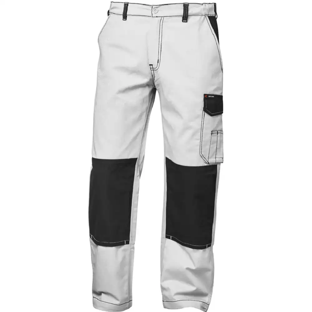 Bundhose Twill 245g/m²  in weiß/grau, 48 - Thumbnail 1