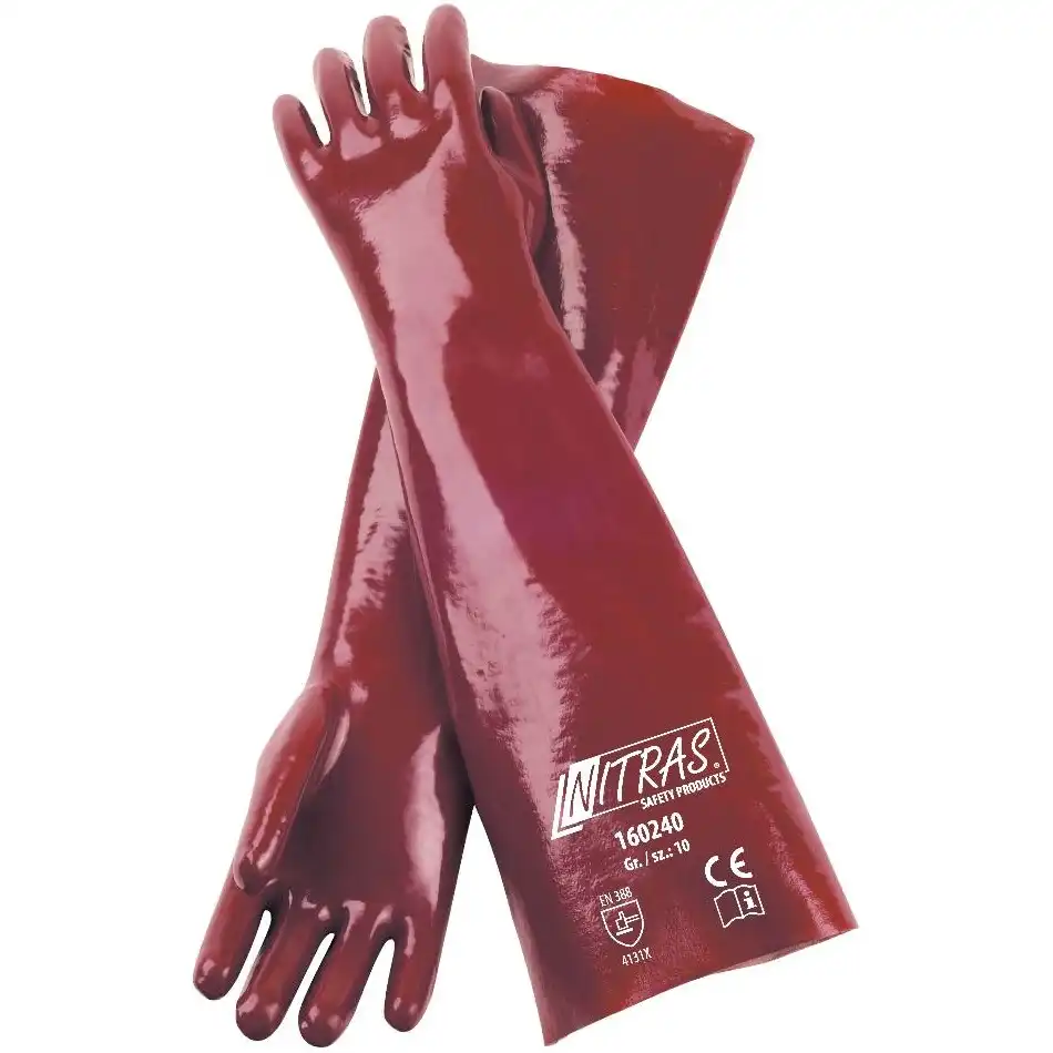 PVC Baumwoll Handschuhe vollbeschichtet 40cm "160240" Größe 10 - Bild 1
