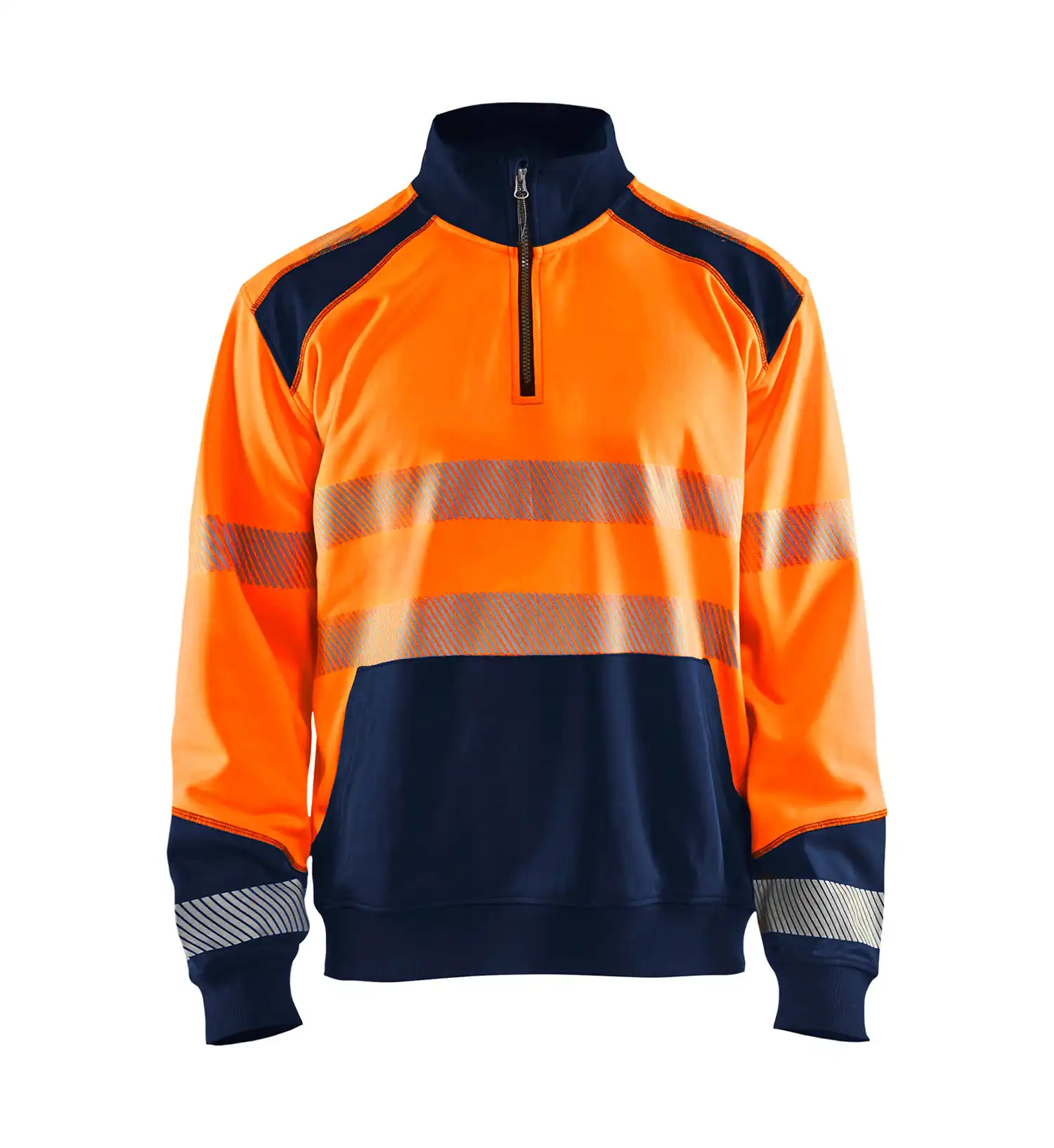 Warnschutz Zip-Sweatshirt "3556" in orange/marine, 3XL - Thumbnail 1