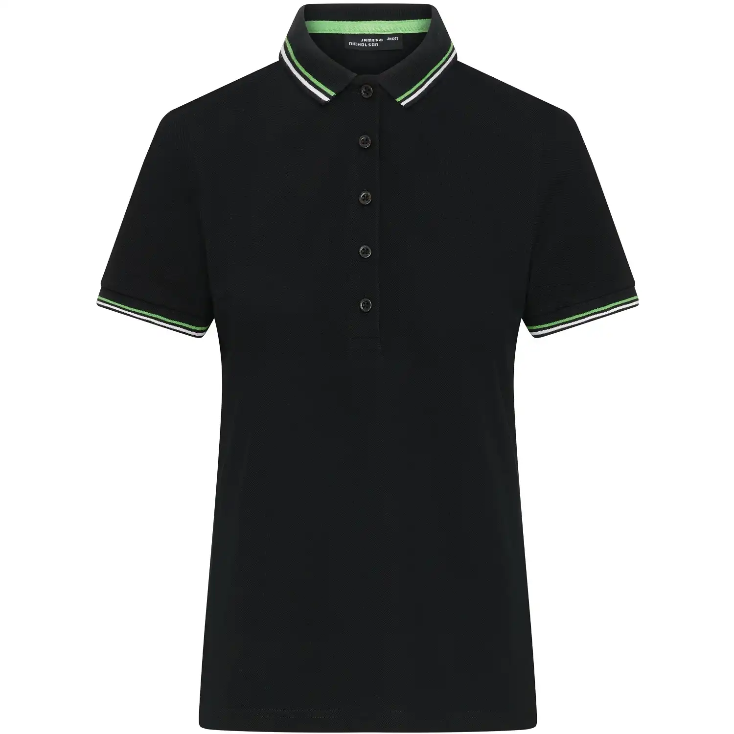Damen Polo-Shirt "JN1305" in black/white/lime-green, XXL - Thumbnail 1