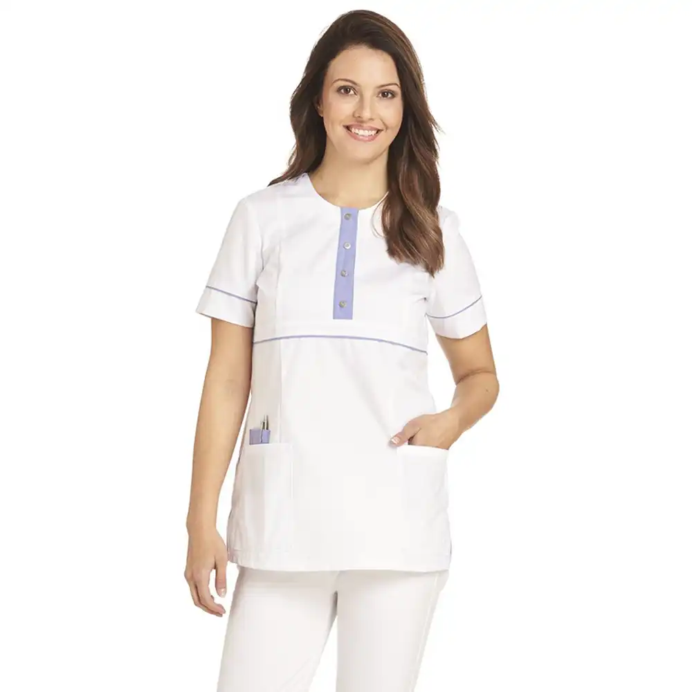 Damen-Schlupfjacke "08/2580" in weiß/hellblau, L - Bild 1