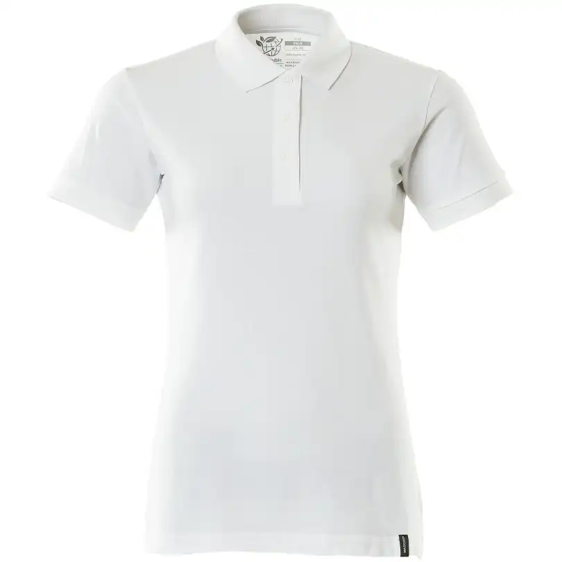 Damen Bio Polo-Shirt "20593" Crossover in XXL, Weiß - Thumbnail 1