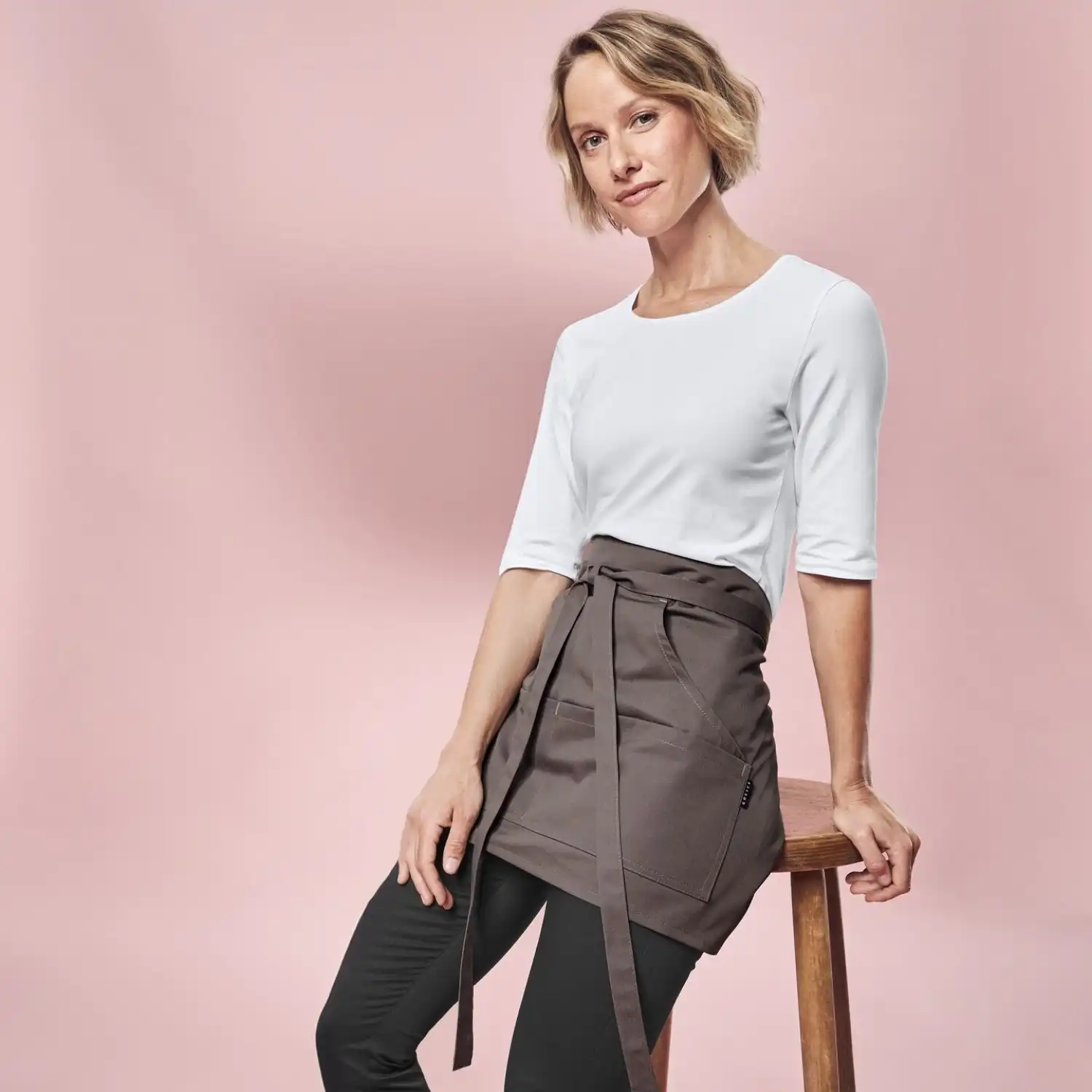 Schürze Vorbinder in braun - Thumbnail 3